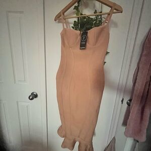 Boohoo Petite Blush Midi Dress